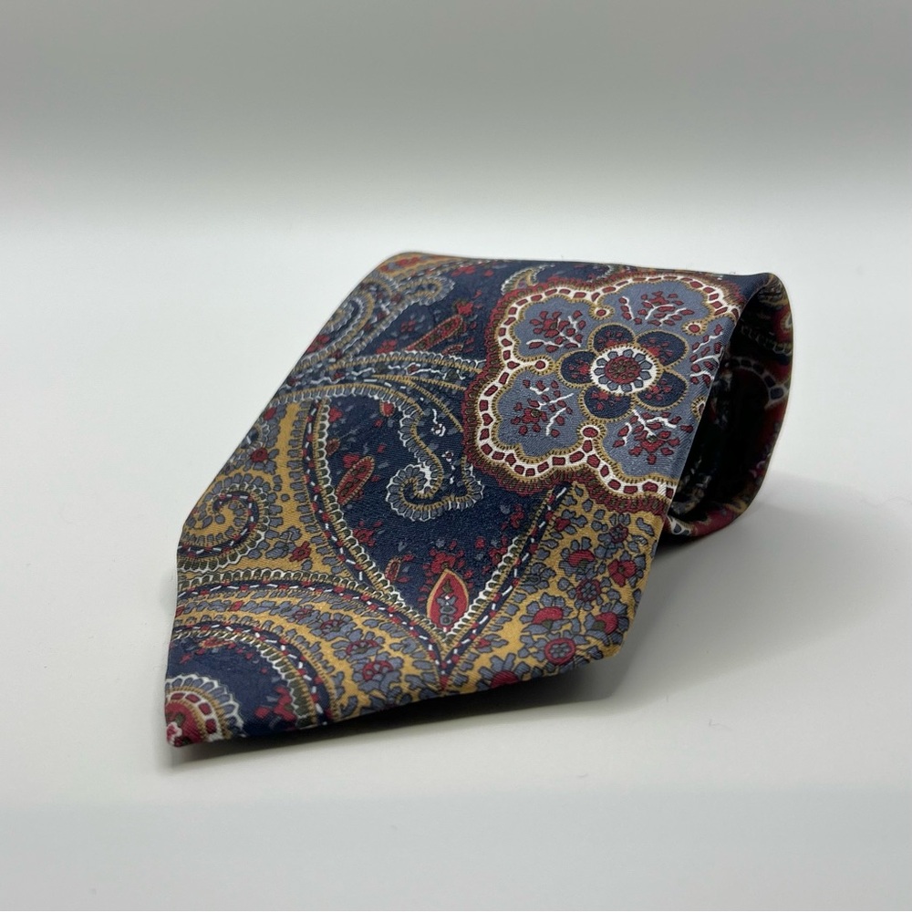 Christian Dior Paisley Tie - Red and Navy